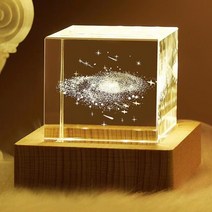 달조형물 레이저 조각 달 모델 크리스탈 3D 유리 이미지 미니어처 큐브 기념품 홈 장식 야간 조명 4cm, [01] 40mm Cube  wood Base, [13] 3