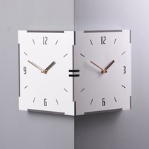 액티라이프 코너 벽시계 (화이트) 인테리어 양면 시계, 정사각 화이트