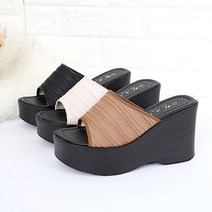 여성슬리퍼 사무실 미용실 실내 매장 주름슬리퍼 통굽슬리퍼 키높이슬리퍼 통굽10Cm