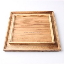 애쉬목 고급 백골 정사각 나무 쟁반 2size, 대
