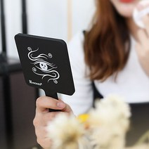 수정화장 가방휴대용 여성사각손거울 작은거울 화장거울, 블랙피아노