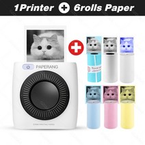 Paperang-304Dpi P2 P1 포켓 포토 프린터 미니 블루투스 휴대용 모바일 열전사 사진 영수증 메모 노트 라벨, 04 Add 6 Rolls Paper