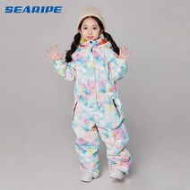 Searipe winter ski suit 소녀를위한 결합 어린이 방수 따뜻한 스노우 보드 스키 자켓 바지 스노우 보드 스키 스노우웨어|스키 자켓|