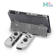 [천삼백케이] [호후] 닌텐도 스위치 OLED 올레드 케이스 조이콘케이스 셋트 반짝이, 투명