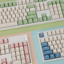 콕스 COX CY104 크림 블루 그린 핑크 기계식 키보드 황축 갈축, 크림핑크
