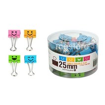 스마일 더블 클립 25mm X 48ea 색상랜덤 문서클립 문서집게 서류클립 날클립 클립집게