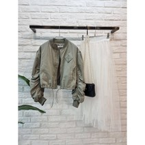[반다리] 고퀄 크롭 블루종 스트링 야상 점퍼