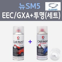 삼성 뉴SM5 EEC GXA 블랙메탈릭 컬러스프레이 + 제투명마감용스프레이 자동차 카 페인트 200ml