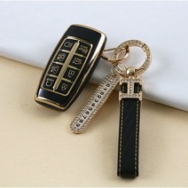 현대 제네시스 차키 키커버 키링 키홀더 스마트키 TPU 키케이스, 제네시스8버튼 블랙