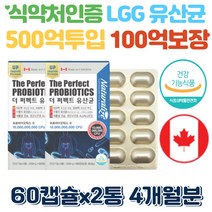 LGG유산균 식약처인증 60캡슐x2통 4개월분 부모님 학생 직장인 임산부 노인 LACTOBACILLUSCASEI 엘지지 LGG 100억보장 유산균먹이 유산간균 장내유익균 홈쇼핑 프리 프로 노인 60대