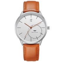 BRIGADA 남성용 시계 블랙 케이스 브라운 밴드 비즈니스 캐주얼 손목 쿼츠 방수 스위스 브랜드. 브라운. 40 MM