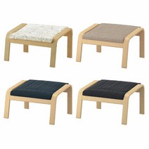 이케아 POANG 포엥풋스툴/의자/스툴 발받침/자작나무, 색상:자작나무+다크블루_091.978.89