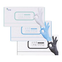 손마중 니트릴장갑 100매 (화이트 블루 블랙 택 1), M