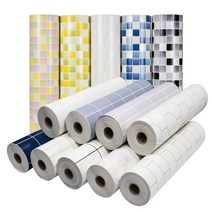 HD현대시트 주방 욕실 방수 발포 타일 시트지 16색상 (1롤 폭50cm x 길이15미터) 커터칼 헤라 제공 시공 키트, 선택.06_20425_바둑타일 레인보우