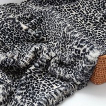 단면털원단]대폭 호피무늬-블랙