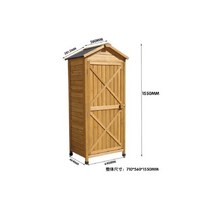 야외 보관 정원 선반 수납 창고 캐비닛 철제 나무, 1, 길이 710 폭 560 높이 1550mm(패
