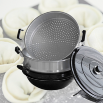 엠원 3단 찜솥 대용량 찜기, 3단 찜기 46cm