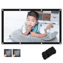 150인치 휴대용 프로젝터 스크린 접이식 주름 방지 캠프 영화 화면 양면 프로젝션, 72 인치