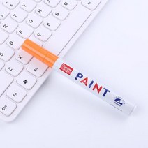 1PC 자동차 페인트 마커 펜 방수 자동차 휠 타이어 유성 그림 마크 펜 자동 고무 타이어 광택 금속 영구 마커, 중국, 주황색