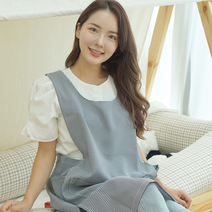 해피쌤 가볍고 편안한 어린이집 체크 앞치마 유치원 선생님 보육교사 실습 요양사 앞치마, 블랙 옆주머니