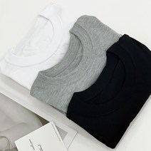 티데일리 남녀공용 20수 라운드 무지 반팔 티셔츠 3장 세트