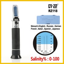 RZ 굴절계 바다 염도 측정기 소금물 농도 수족관 휴대용 양식 사육 중력계 RZ118, 협력사