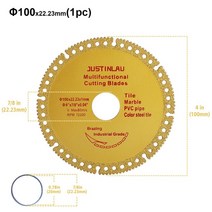 타일컷팅기 타일커터기 커팅기 JUSTINLAU 커팅 피스 디스크 락 금속 대리석 앵글 드라이 에머리 톱날-137, 2.1pc Gold-100mm
