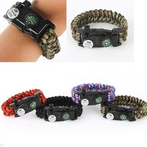 생존 팔찌 등산 캠핑 재난 나침반 서바이벌 비상 용품, 블랙