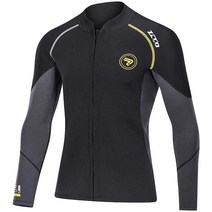 프리다이빙슈트 웻슈트 웻수트 Wetsuit Top 남성용 1.5mm 네오프렌 잠수복 재킷 전면 지퍼 긴소매 수영, 01 블랙._01 3X-Large