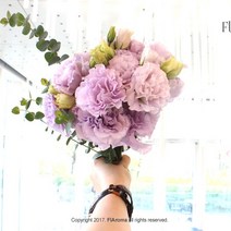 플라로마 리시안셔스 꽃다발 생화 기념일선물 부부의날, 연보라