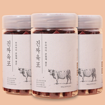 진짜육포 강아지 간식 져키 180g, 3개, 소고기