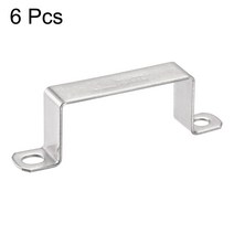 벽걸이브라켓 무타공 Uxcell 6pcs 304 스테인리스 U 모양의 폐쇄 바 홀더 채널 커넥터 브래킷 33x70mm, 한개옵션0