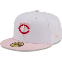 [미국정품] 688645 스냅백 캡모자 MLB [미네소타 트윈스] 뉴에라 Scarlet Undervisor 59FIFTY Fitted Hat - White/Pink -