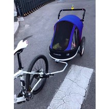 자전거트레일러 자전거 웨건 트레일게이터 BTA5 뉴 2인승 트롤리 트레일러 마운틴 접이식 알루미늄, 01 블루