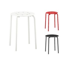 이케아 MARIUS 마리우스 스툴 철제 의자 블랙 화이트 레드 보조 미니 카페 사무실, 화이트 301.840.50 / 1개