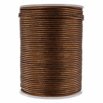West Coast Paracord 원형 가죽 코드 (내추럴 1.5mm 22.7m(25야드)), 2mm, 25 Yards, Metallic Bronze