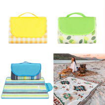 [매트 모음전] 캠핑매트 야외놀이매트 양면 방수 피크닉매트 휴대용 접이식 나들이 돗자리 소풍매트, Yello Check무늬_1M x 1.5M(소형)