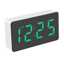 GHSHOP 알람 시계 충전식 대형 스크린 디스플레이 LED 디스플레이 LED 디스플레이 거울 가정용 전자 시계 거실, ABS, 비리디안