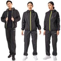 얼티밋기어 다이어트 땀복 여자 남자 자켓 팬츠 상하의 운동복 트레이닝복 바람막이 세트 [블랙]