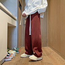 코르덴 남성 봄계절 와이드 루즈핏 커플 운동 고가 스트레이트핏 일자 캐주얼바지 K266P45 통제함 68 4995453841
