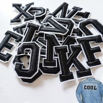 대형 영어 알파벳 문자 자수 패치 핫멜트 접착제 브랜드 천 액세서리 스티커 이름 패치에, M