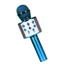 무선핀마이크 공연용무선마이크 펜톤마이크 무선 가라오케 마이크 블루투스 호환 핸드 헬드 스피커 홈 KTV, 03 Blue