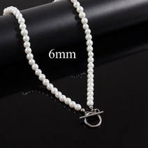 남성용 트렌디 클래식 모조 진주 목걸이 수제 너비 6mm 8mm 10mm 토글 걸쇠 구슬 쥬얼리 선물