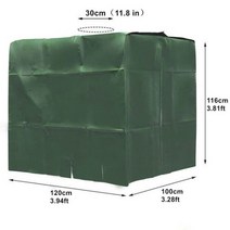 녹색 1000L IBC 탱크 커버 컨테이너 알루미늄 방수 및 방진 빗물 옥스포드 천 UV 보호 자외선 차단 커버119579, ordinary green
