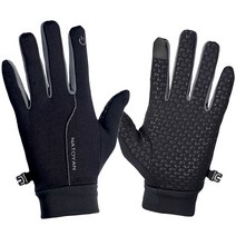 파워터치 모아 겨울 방한 스포츠장갑 등산 자전거 아웃도어 필드 기모 방풍 보온, 블랙 남성