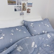 여름 시어서커 차렵이불패드세트 (이불+패드+베개커버) SS