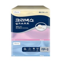 크리넥스 실크소프트 미용티슈 천연펄프 2겹 250매, 3개입, 1개
