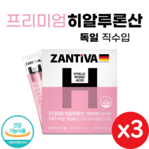독일 직수입 프리미엄 히알루론산 30포 가루 분말 식약처 인증 피부 속건조 보습 영양제 피쉬콜라겐 Hyaluronic Acid, 3개