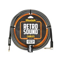 (케이블) Muztek RETRO SOUND Cable 3m Angle Black/Silver (RS-300L BS) /PLUG 1자+ㄱ자/ 레트로 사운드 악기케이블 잭선, 단품