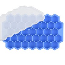 업소용제빙기 20kg 30kg 50kg 100kg 대용량 사무실 각얼음 가정용 투명 얼음 제조기 Honeycomb 실리콘 아이스 큐브 메이커 트레이 아이스 큐브 몰드 with, 푸른